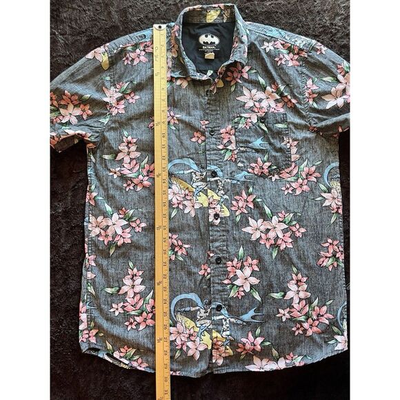 Batman Hawaiian Surfboard‎ Tropical Cotton Short Sleeve Shirt Mens L - Picture 8 of 8
